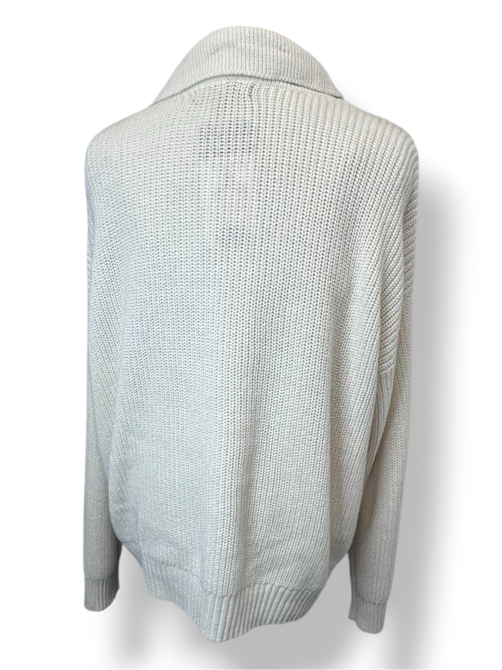 Joseph A Cream Women’s Johnny Collar V-Neck Sweater Crochet Square Cream Xl — image 6 of 8